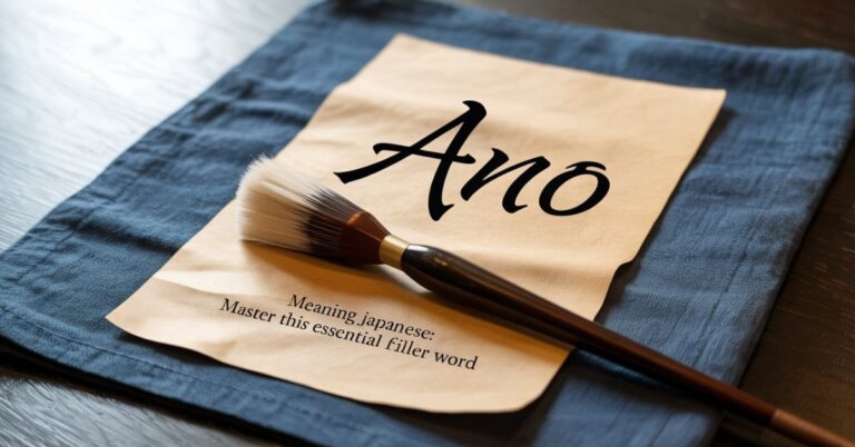Ano Meaning Japanese: Master This Essential Filler Word